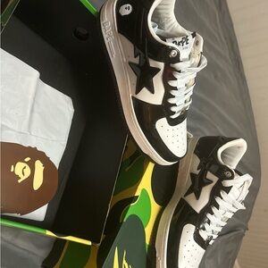 Bape Black and White Men's Sneakers